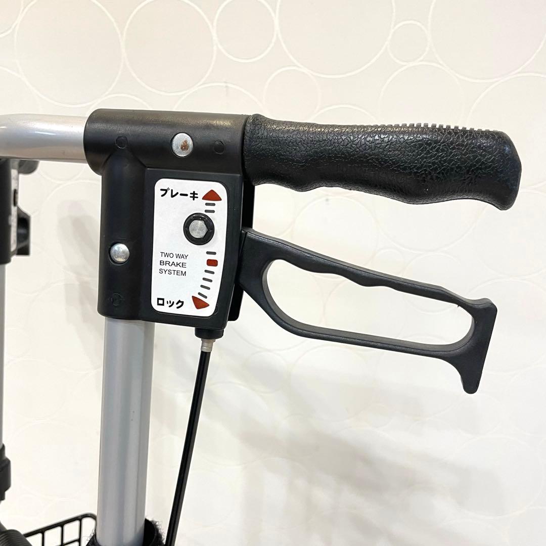 【美品】島製作所 テノールLEVO 高級シルバーカー クロコ調 折りたたみ