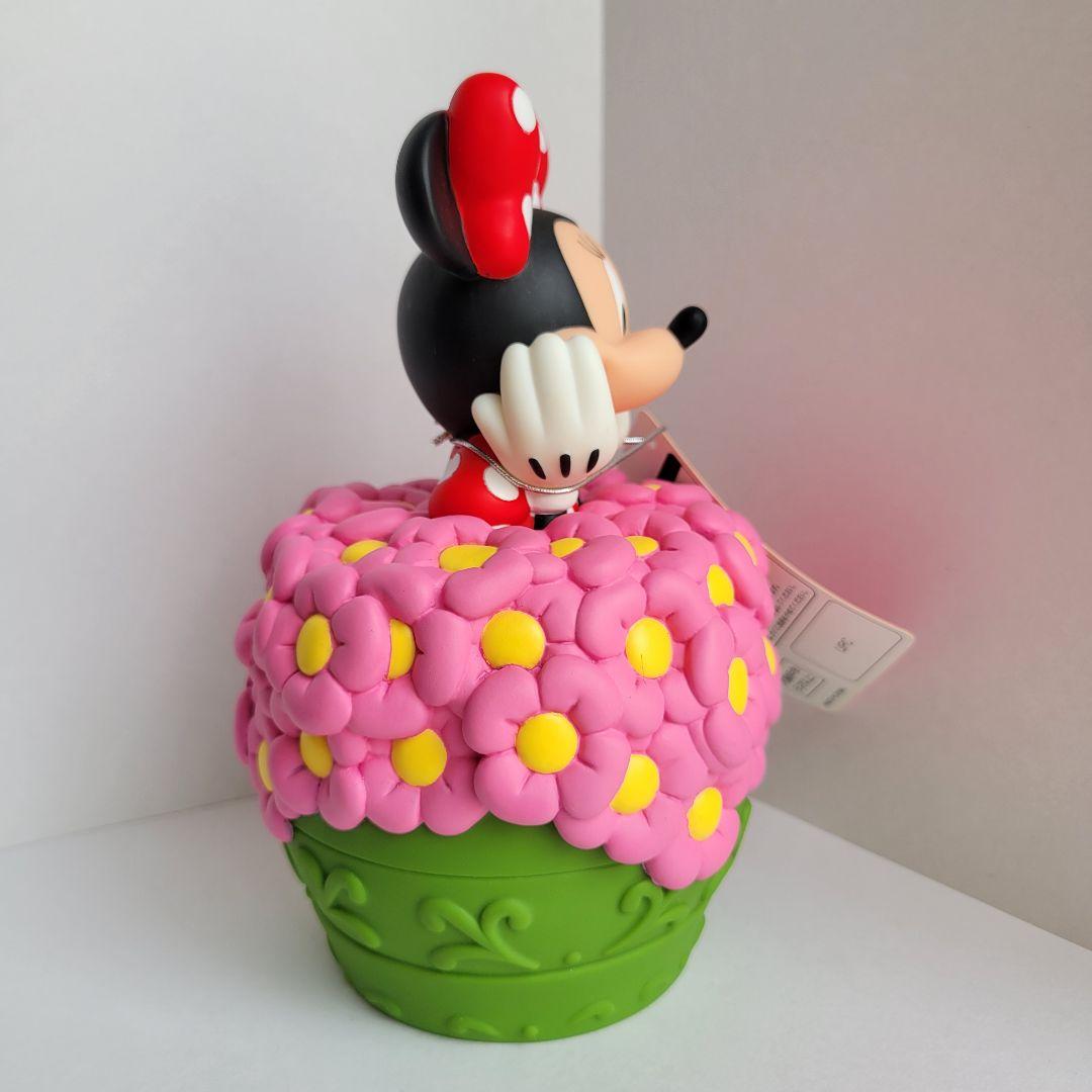 【希少未使用】 東京 ディズニーリゾート ミニーマウス 貯金箱 花 フィギュア