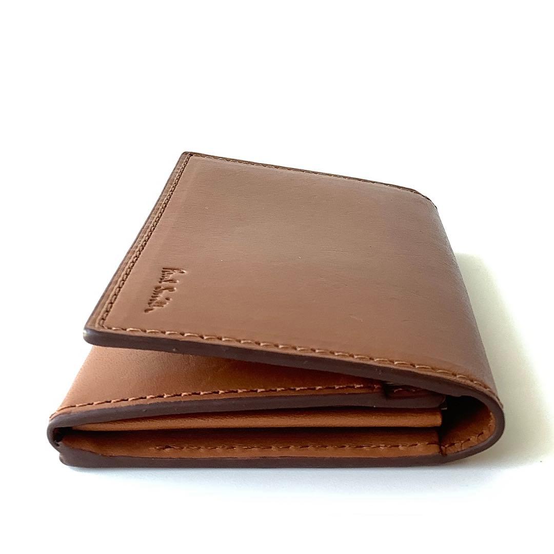 H N様★新品★ポールスミス★ベジタンストライプトリム カードケース★キャメル