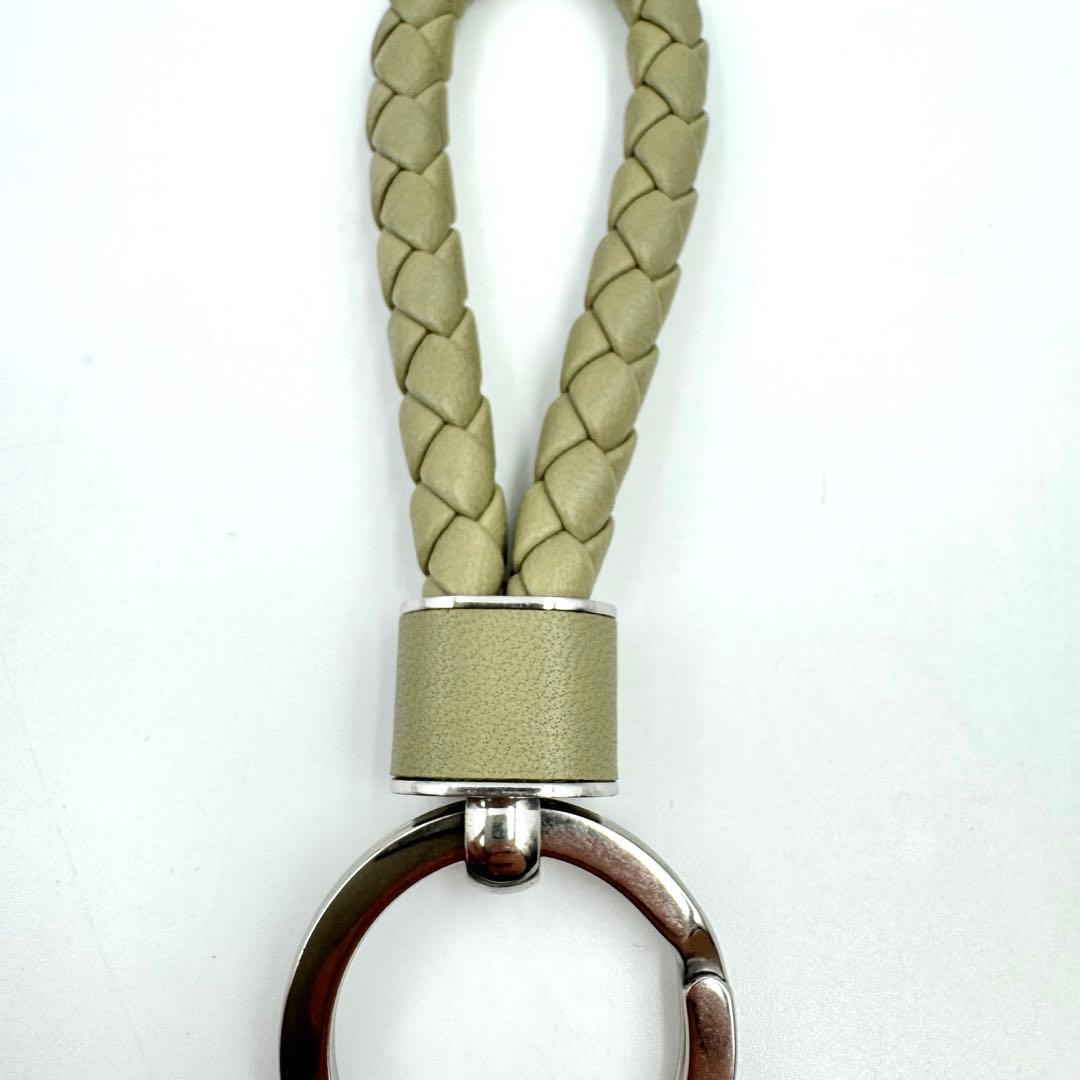 極美品✨BOTTEGA VENETA キーリング　カーキ　レザー