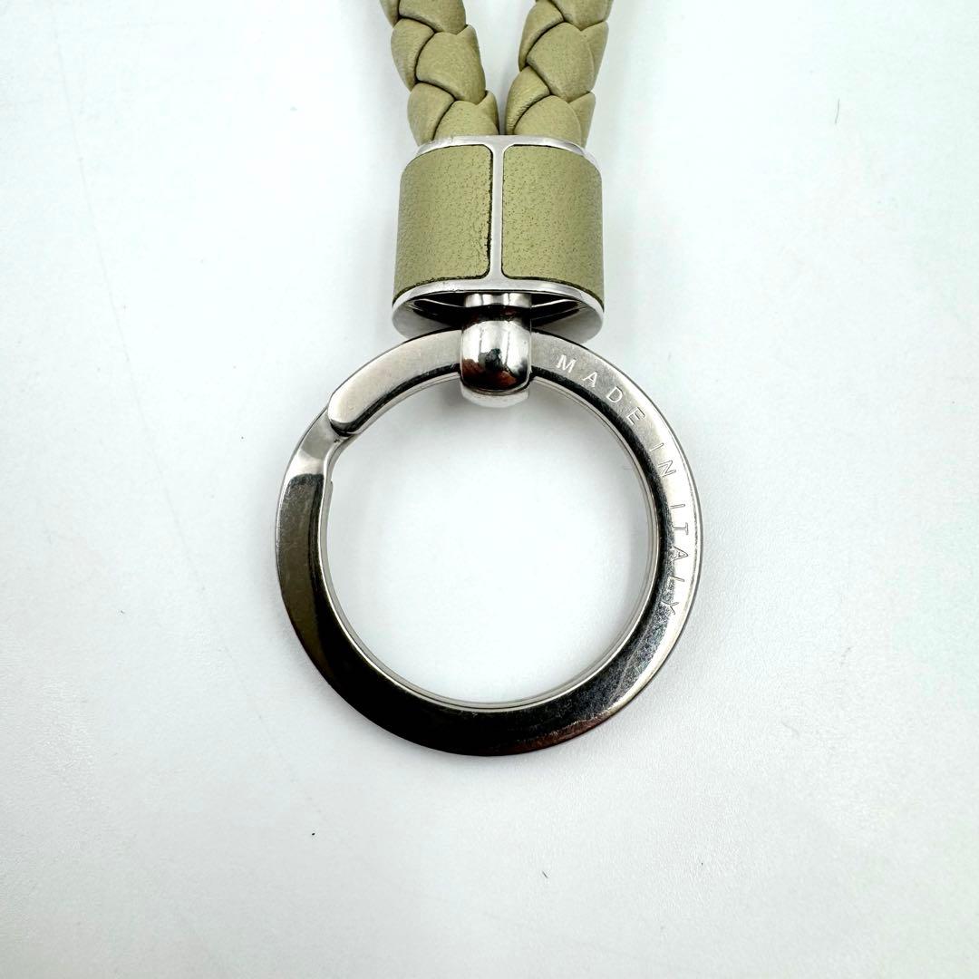 極美品✨BOTTEGA VENETA キーリング　カーキ　レザー