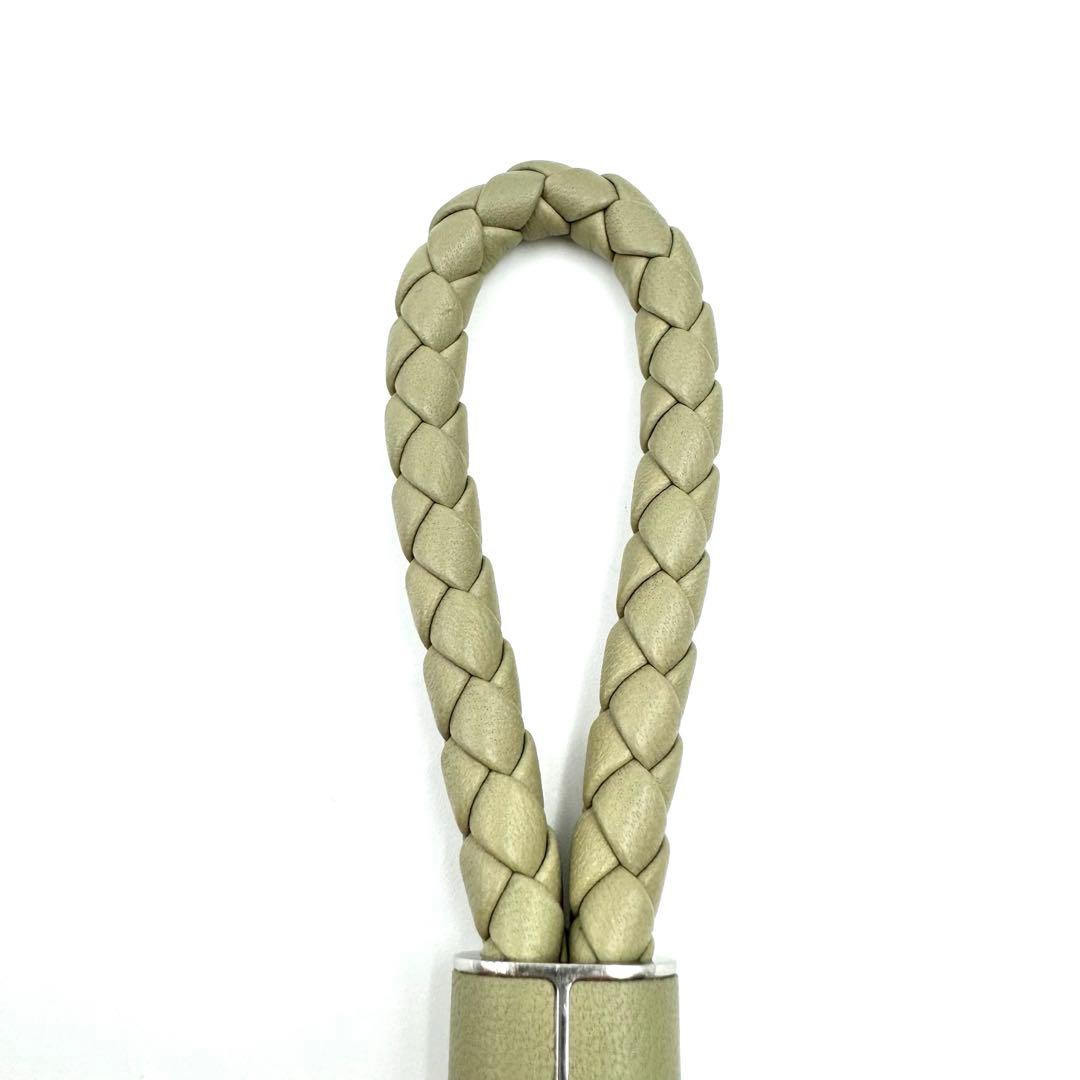 極美品✨BOTTEGA VENETA キーリング　カーキ　レザー