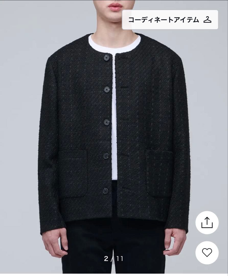 ジャケット・アウター MUSINSA ROUND NECK TWEED JACKET