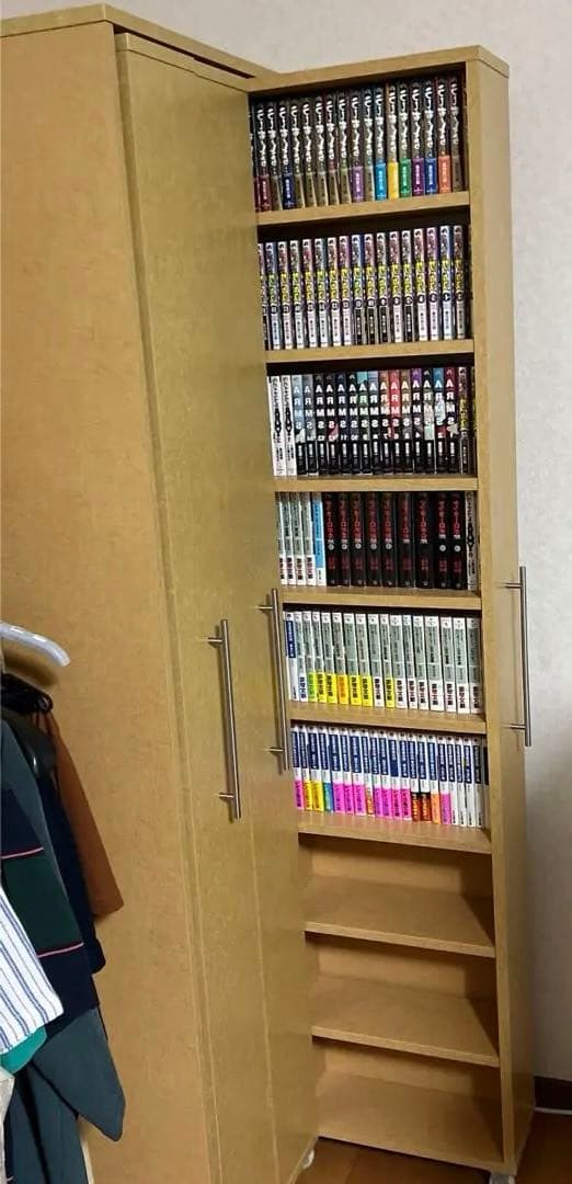 スライドキャスター式すき間収納本棚3列