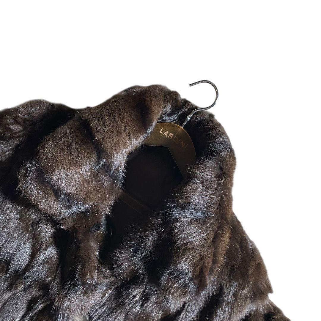 防寒抜群✨極美品✨リバーシブルコート 着丈86 リアルファー 毛皮 シルク100