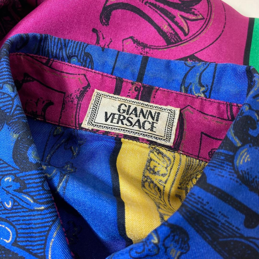 ▼GIANNI VERSACE　ヴィンテージ　バロック　シルクシャツ