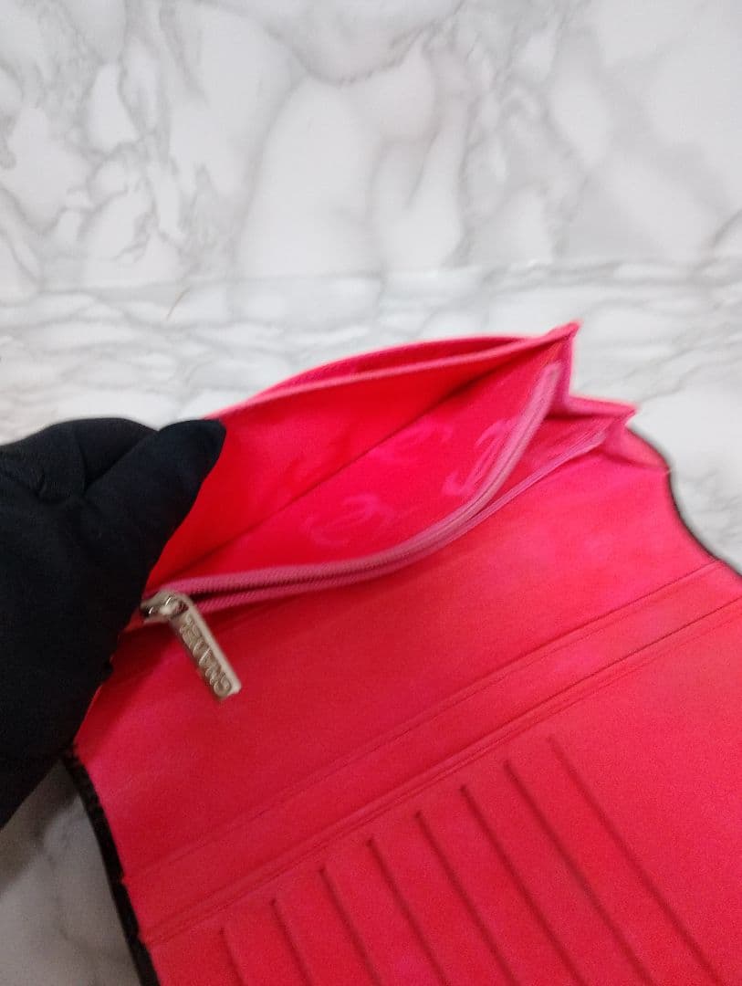 CHANEL カンボンライン 長財布 ブラック　マトラッセ