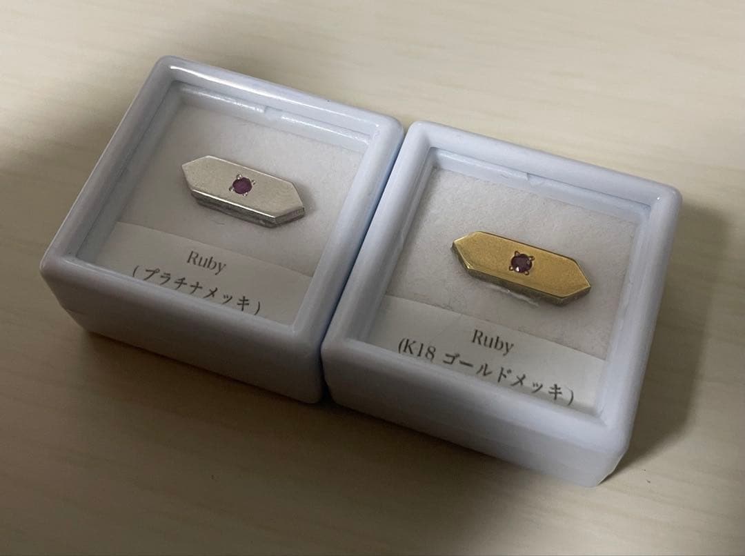 専用 サウンドストーン　18KGP プラチナメッキ　ルビー