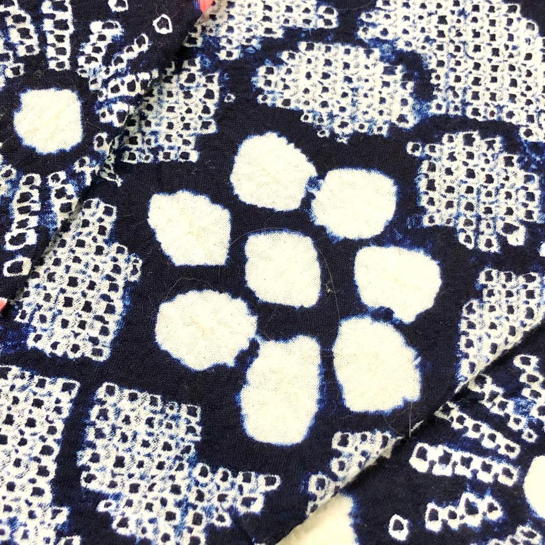 夏着物 浴衣 鳴海有松本絞り 花柄模様 しつけ糸 KK-2194