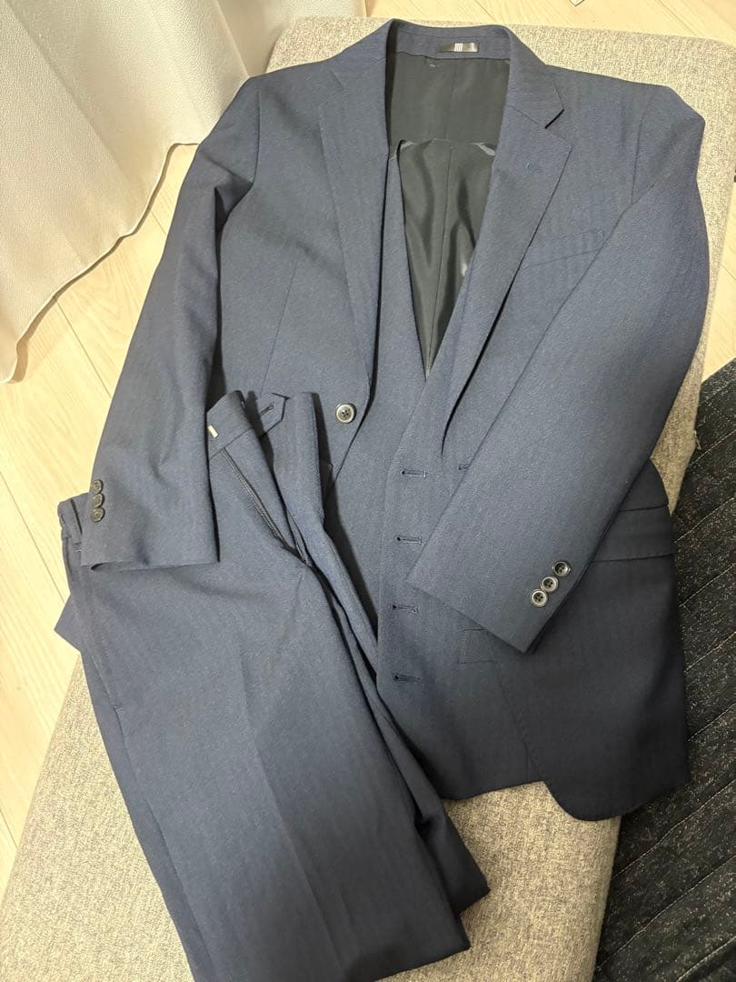 4S スーツセレクト　セットアップ　SLIM TAPERED_2 ネイビー　Y4