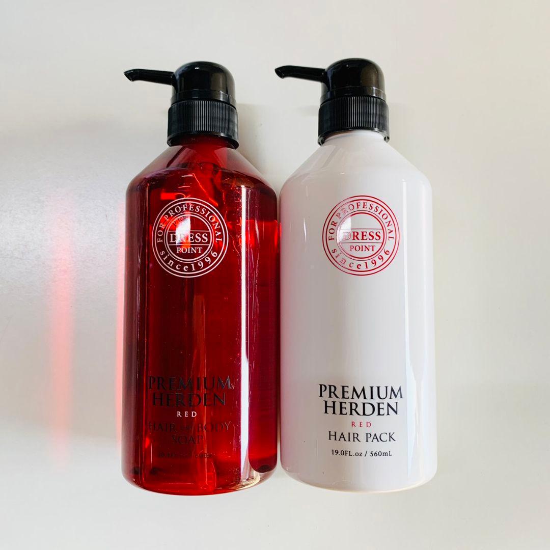 プレミアムハーデン レッド シャンプー ヘアパック ポンプタイプ