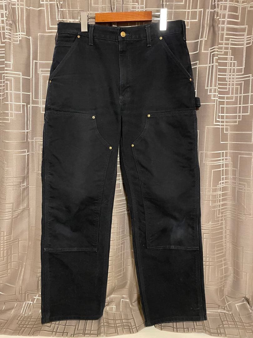 【美品】カーハート ダブルニー ダック ペインターパンツ BLK 32*30