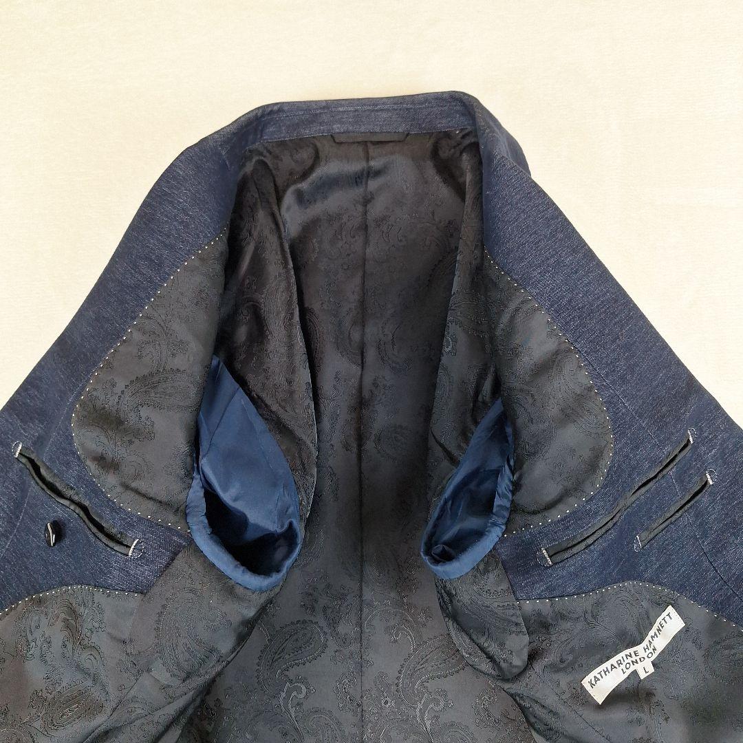 キャサリンハムネット　デニムストレッチ　スーツスリーピース　L　パンツM