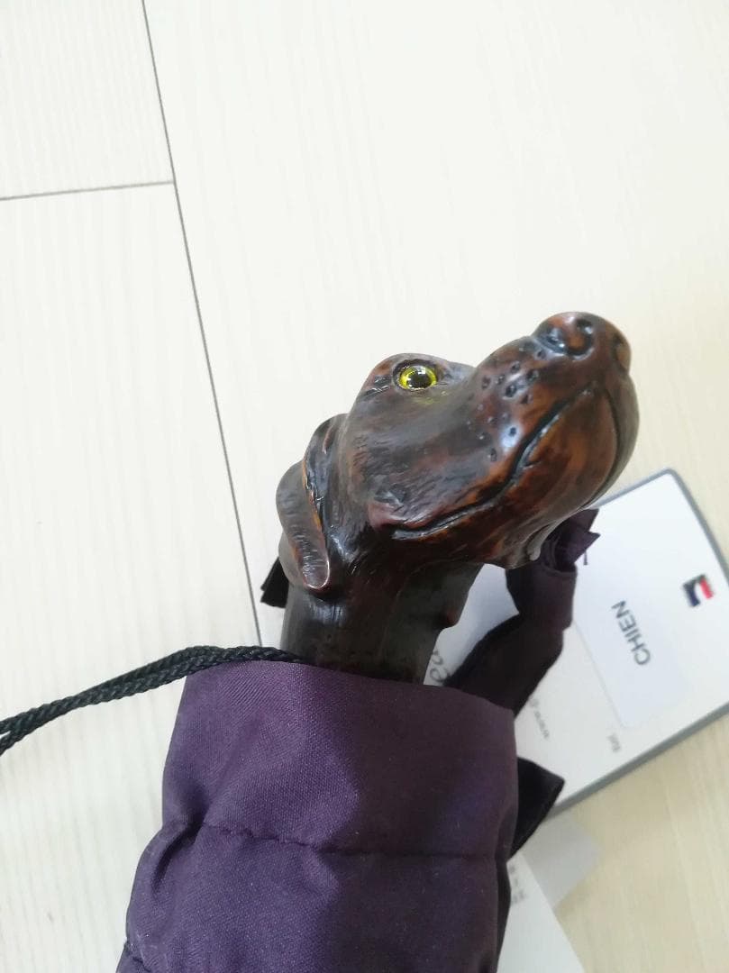 新：Guy de jean 折畳み傘 雨/日傘：グレーハウンド（マロンブラウン）