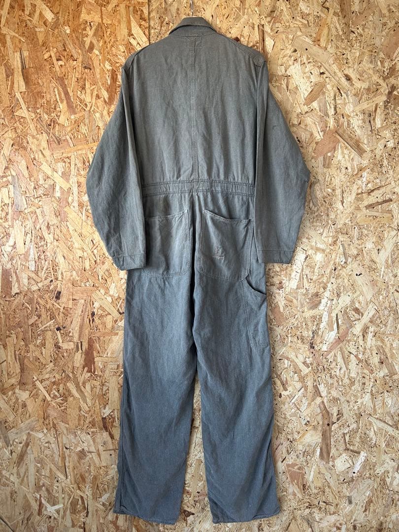 40s ブラックコバート オールインワン 黒シャン ツナギ 月桂樹ボタン