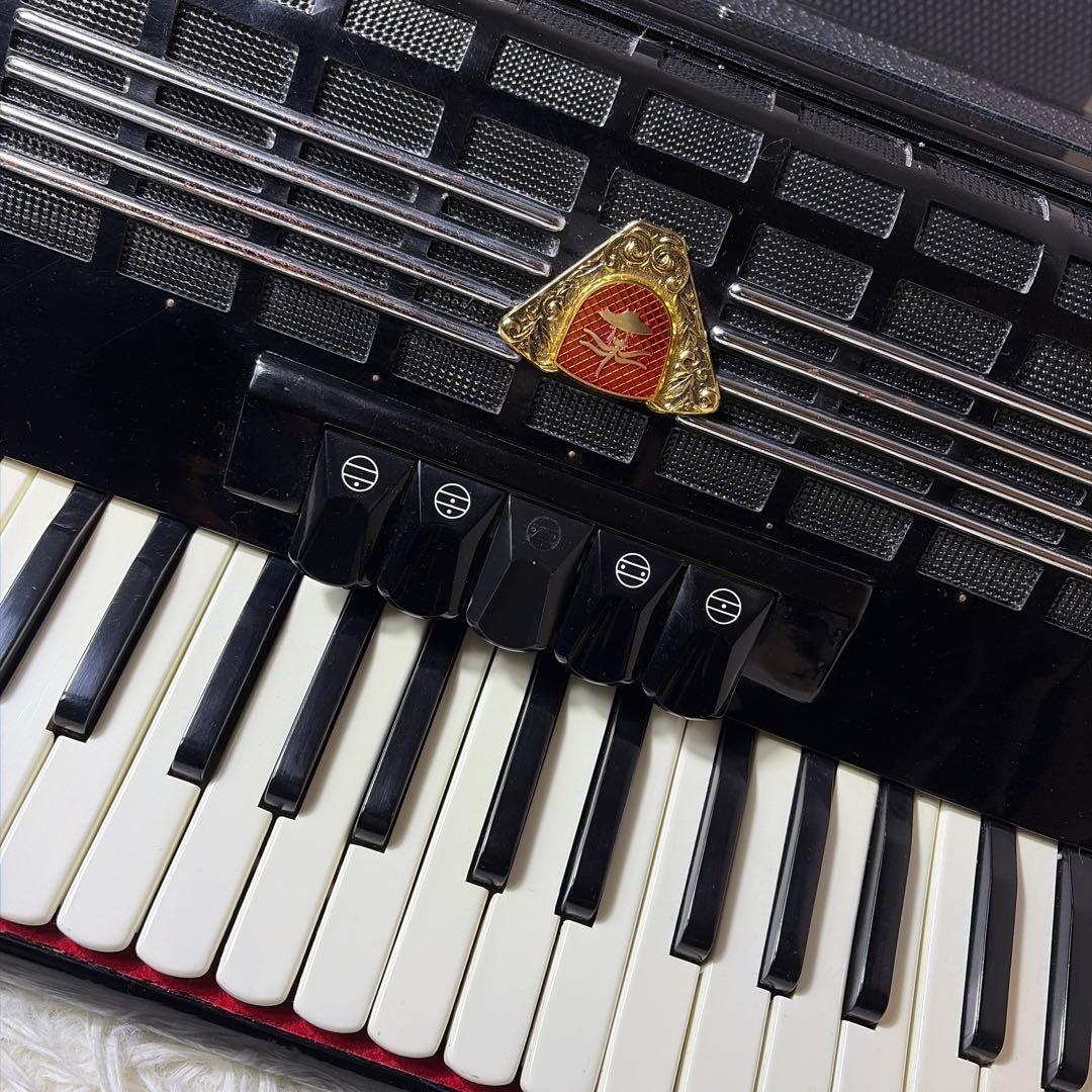 【希少】オールブラック TOMBO トンボ アコーディオン T 48 ケース付