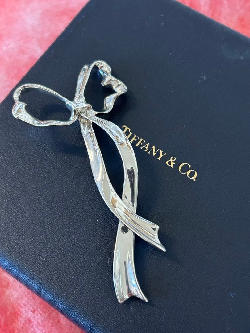 Tiffany & Co. オールドティファニー　シルバーリボンブローチ