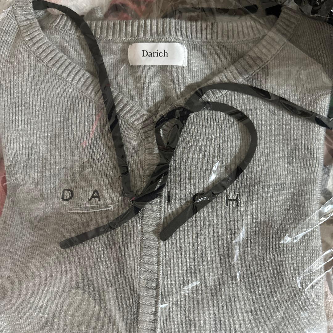 Darich ウエストオープンリボンデザインニットミニワンピース FREE