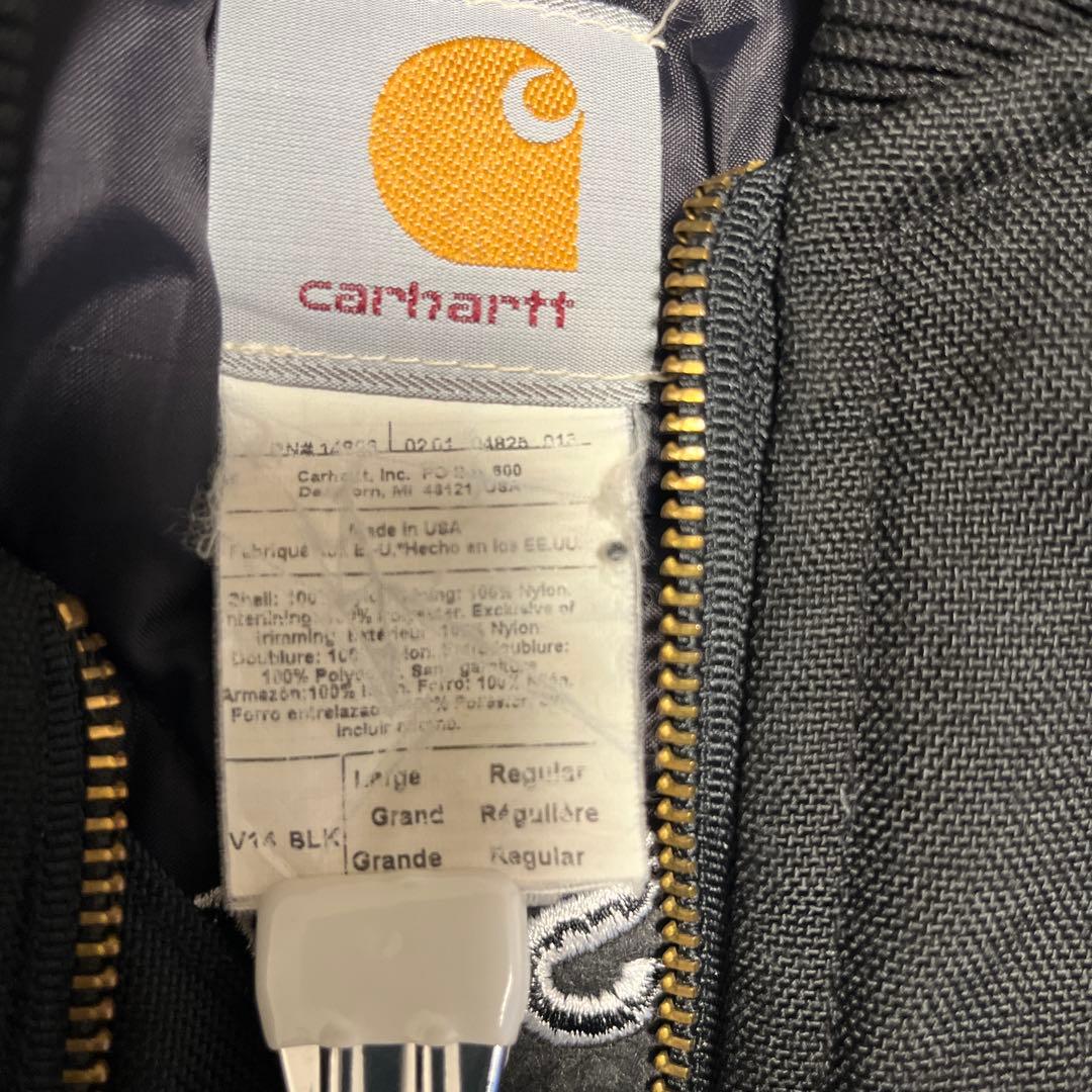 【USA製】Carhartt カーハート裏キルティングベストブラックL古着