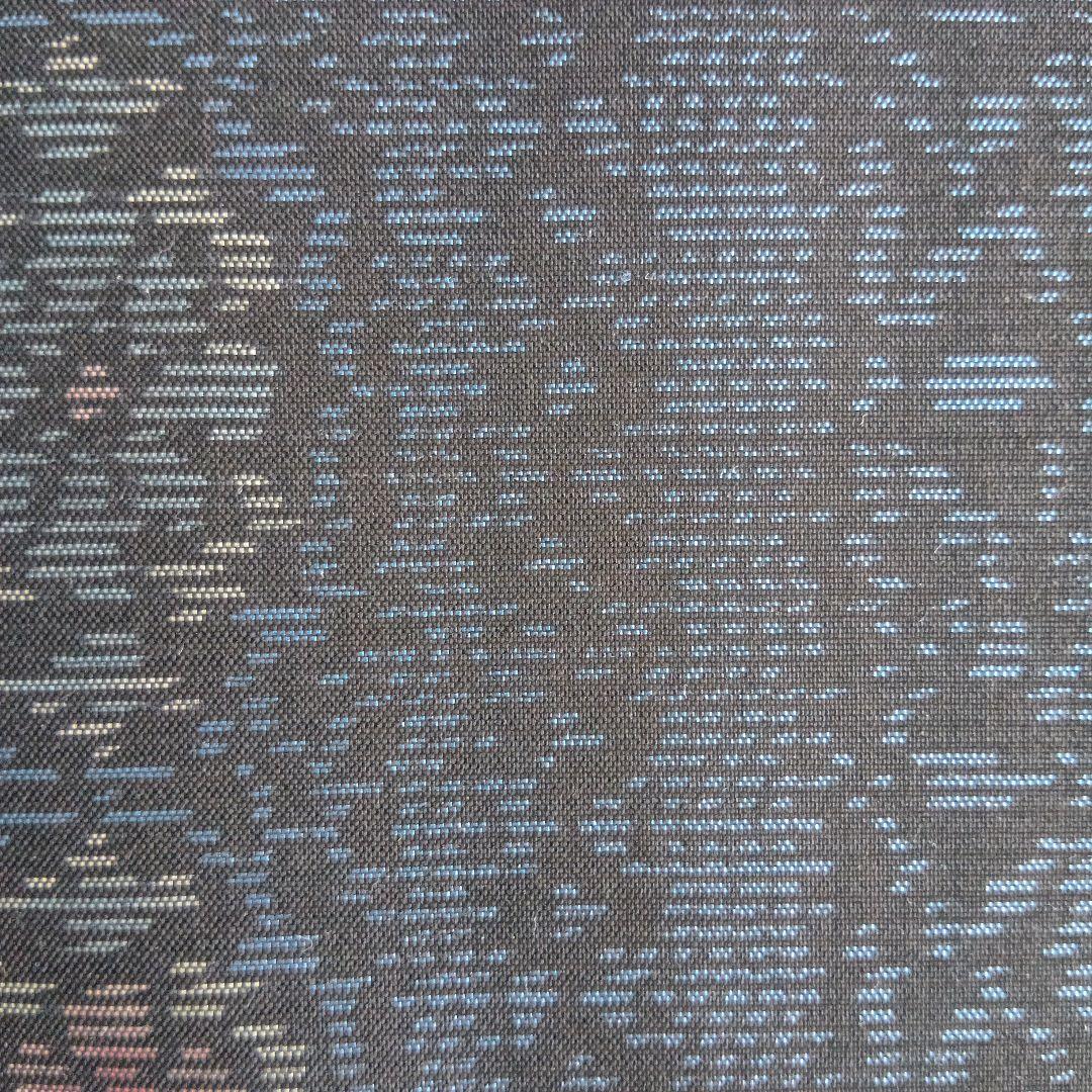 着物リメイク＊藍泥系本場大島紬　帯花柄＊ノースリーブテント型フレアワンピース