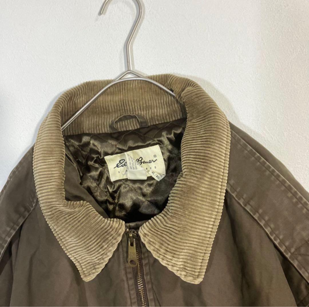 A532 エディーバウアー　ワークジャケット　裏地キルティング　中綿　無地