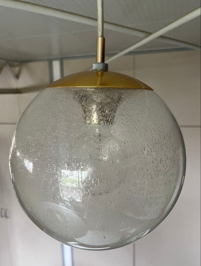 ヴィンテージ　ガラスボール　ペンダントランプ　ミッドセンチュリー　スペースエイジ