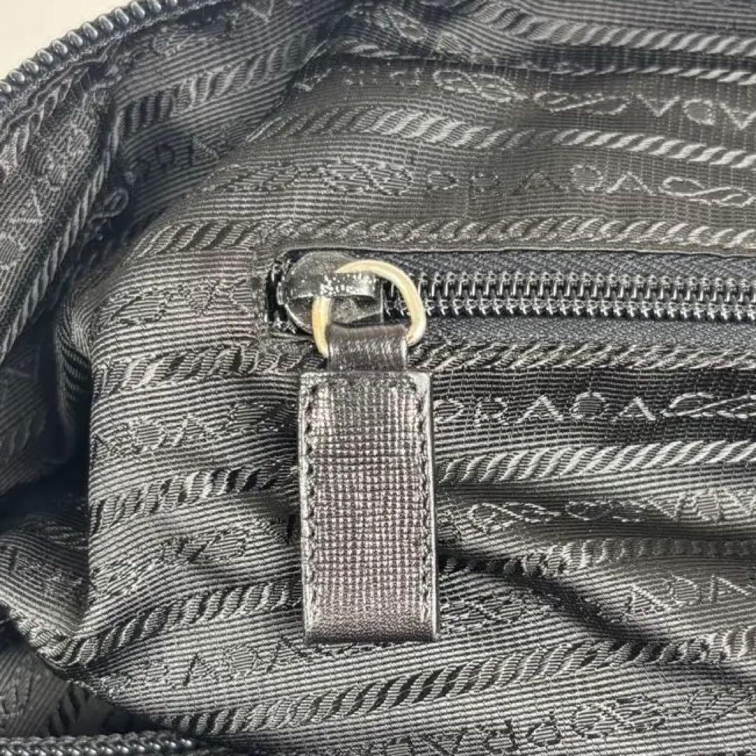 極美品 プラダ 2way ボストンバッグ ナイロン サフィアーノレザー ブラック