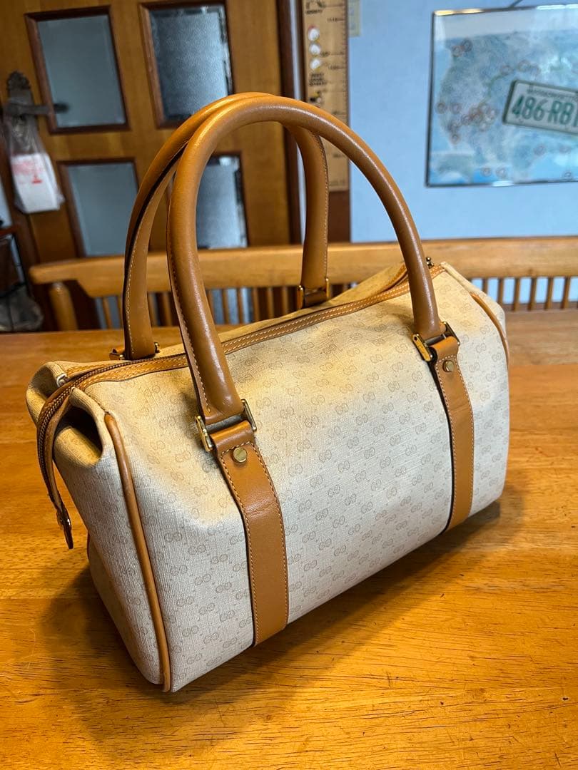 オールドグッチ　マイクロGG ミニボストンバッグ　保存袋付き