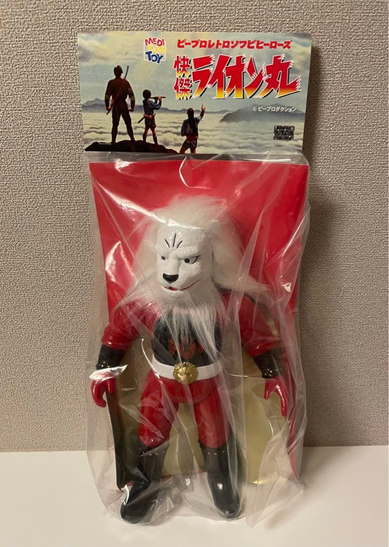 【新品未開封】快傑ライオン丸（植毛版）メディコムトイ ピープロ レトロソフビ