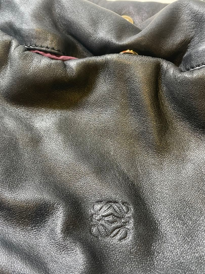 【美品】LOEWE ナッパレザー アナグラム　ハンドバッグ ブラック 黒