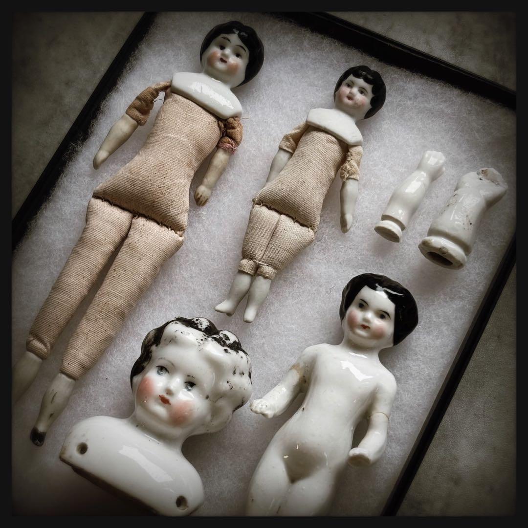 アンティーク　 ジャンクドロワーセット チャイナヘッドドール