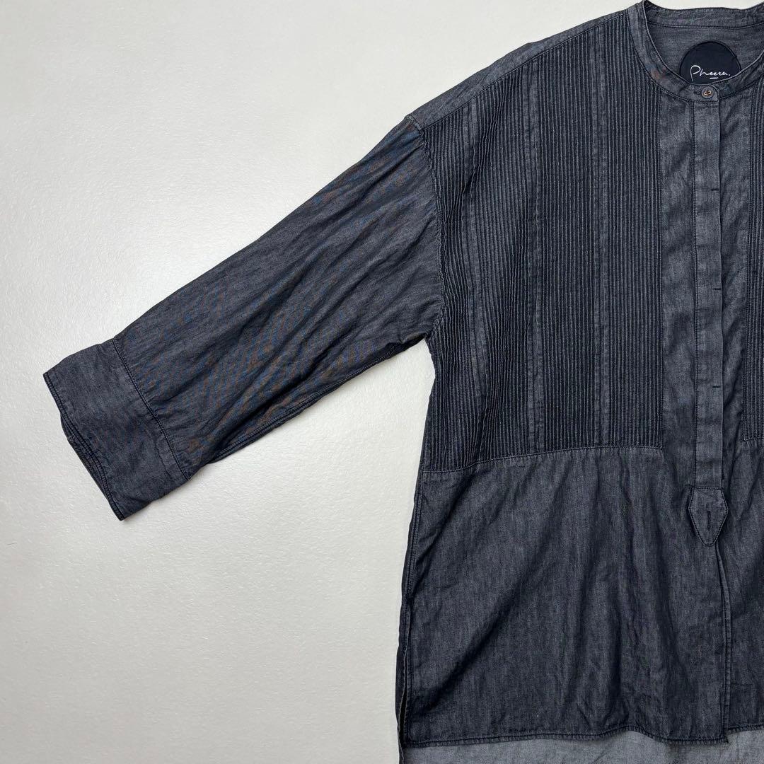 フィータ　Trinity ブラックデニムシャツ　ピンタック　ブザム　トリニティ