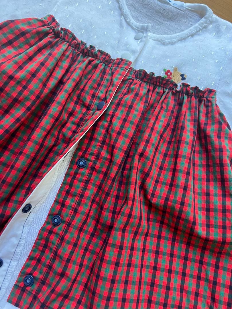 familiar 新品近い　ファミリア美品　ロンパース　70cm