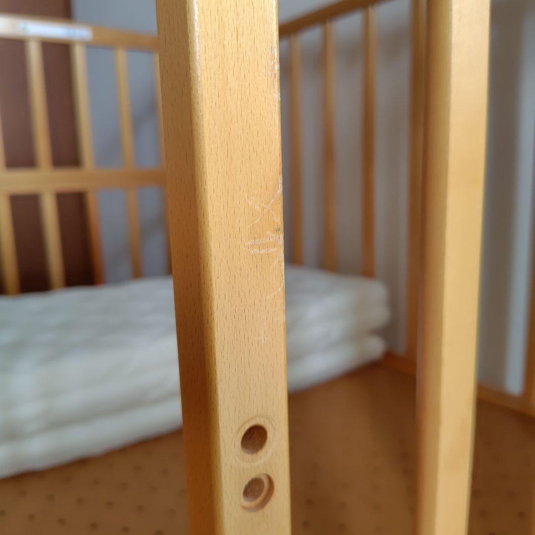 カトージ　ベビーベッド　ハイタイプ　ツーオープン　ナチュラル