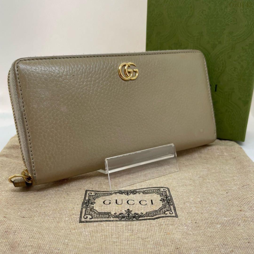 【美品/付属品完備】グッチ 456117 ・496334 GGマーモント 長財布