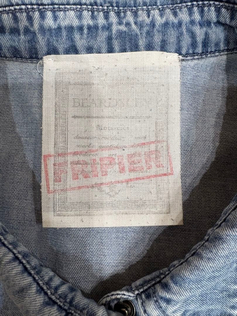 美品BEARDSLEYビアズリーFRIPIER ライトデニム　ダンガリー　シャツ