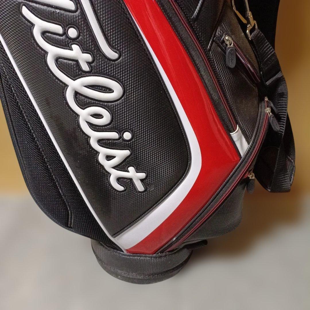 美品　軽量Titleist ゴルフキャディバッグ 黒/赤