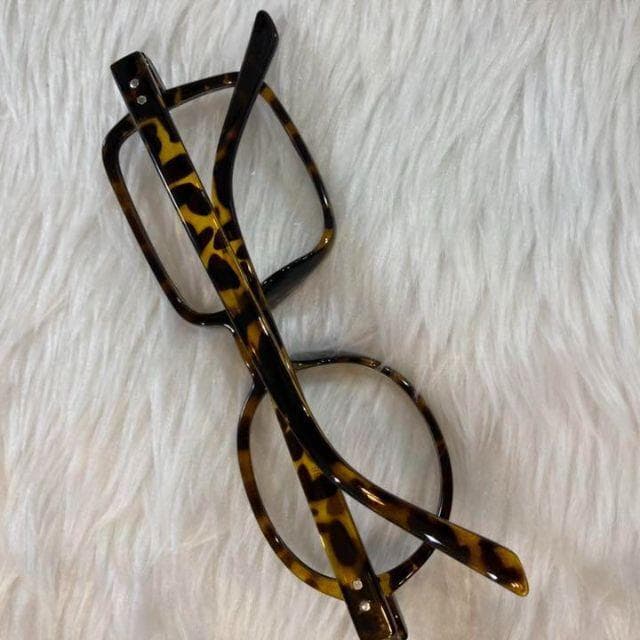 32おしゃれ眼鏡メガネ非対称フレーム個性的デザインサングラス 鼈甲ブラウン茶色○