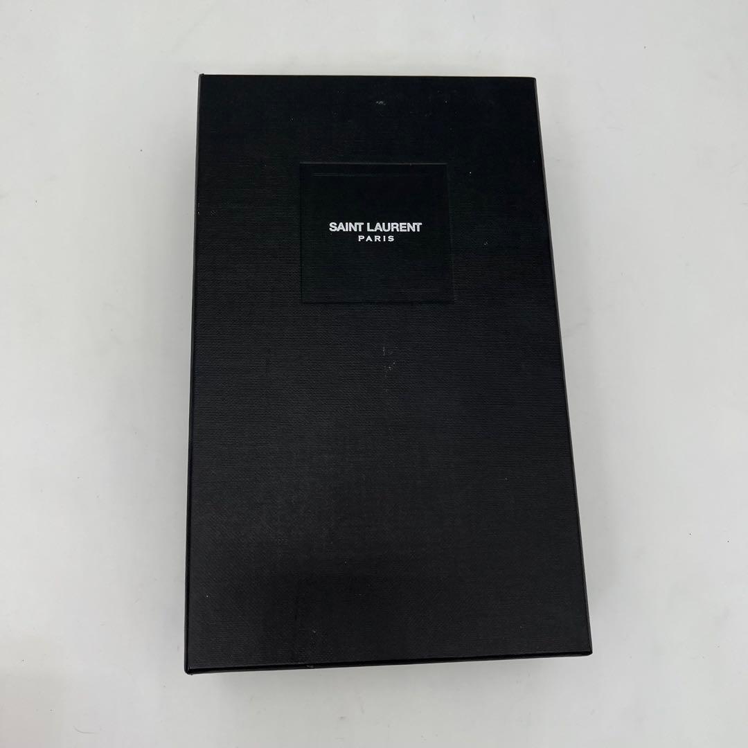 サンローラン 長財布 カサンドラ Vステッチ キャビアスキン ロゴ金具 箱付き