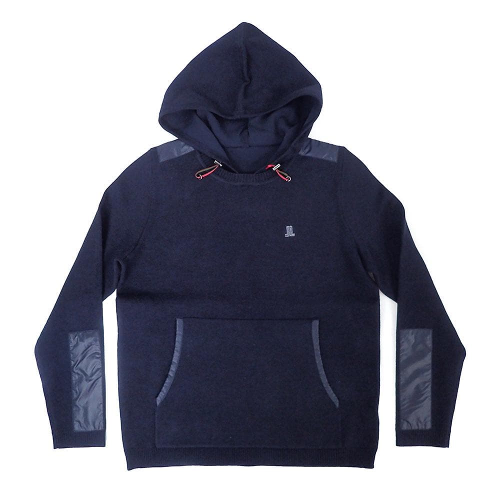 ★791 未使用ランバンスポール ニットパーカー 40 M ネイビー