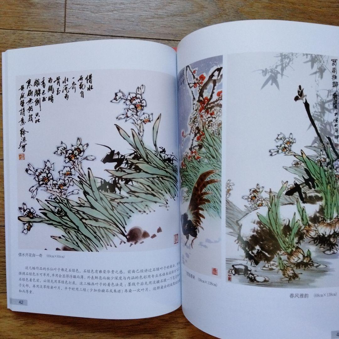 中国水墨画花鳥画大型教科書㊤㊦冊人気画家徐湛著水墨画教室必備品美術教育の座右の書