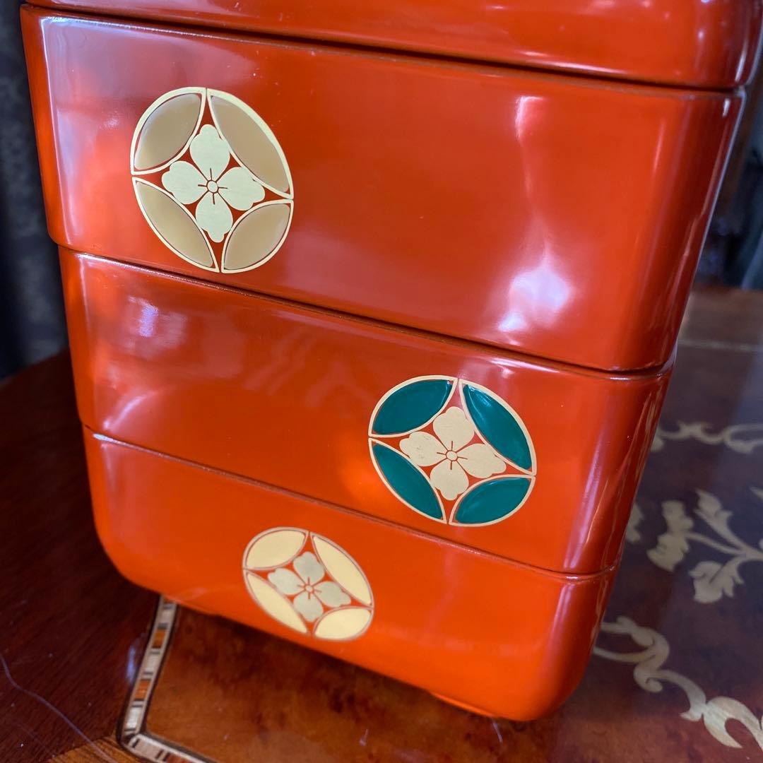 天然木　姫小重　三段重　雛祭り　ひな祭り　うるし塗　漆　白木屋　レア