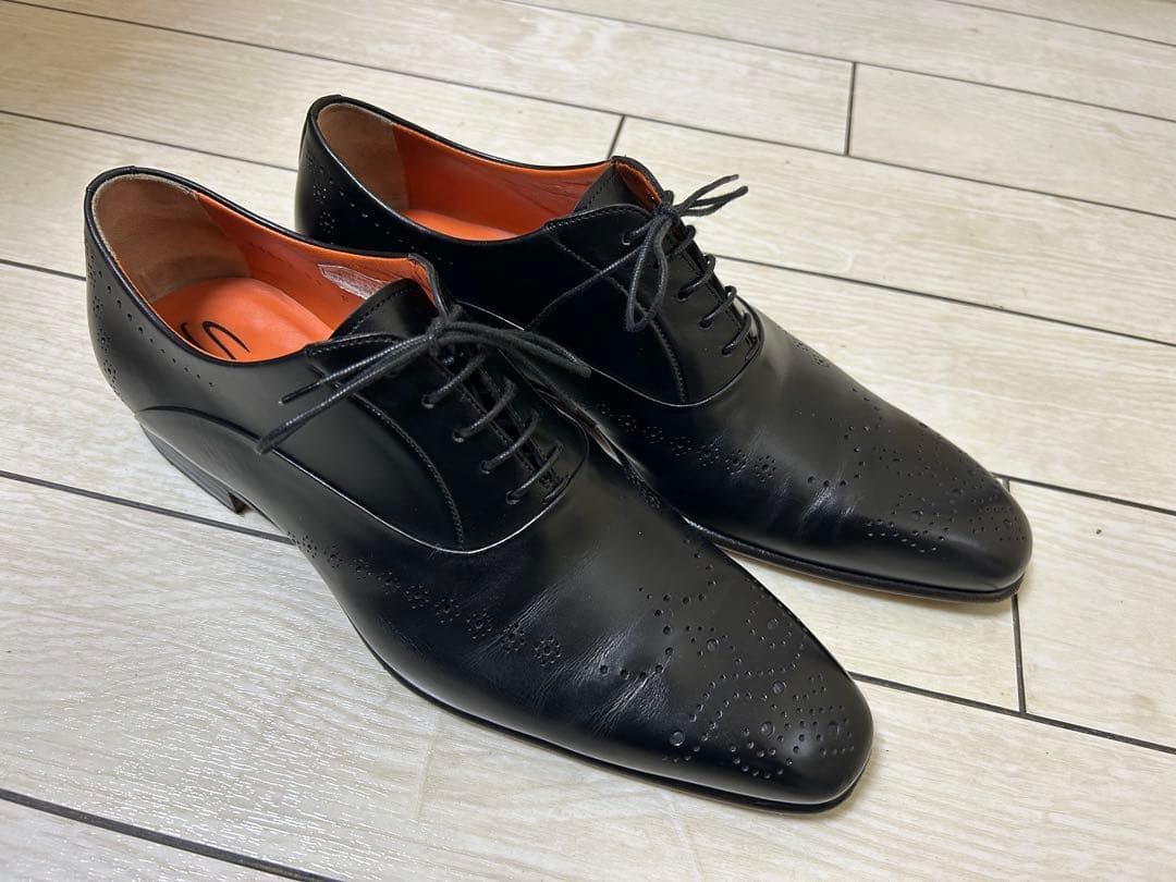 Santoni ブラックオックスフォードシューズ　11542