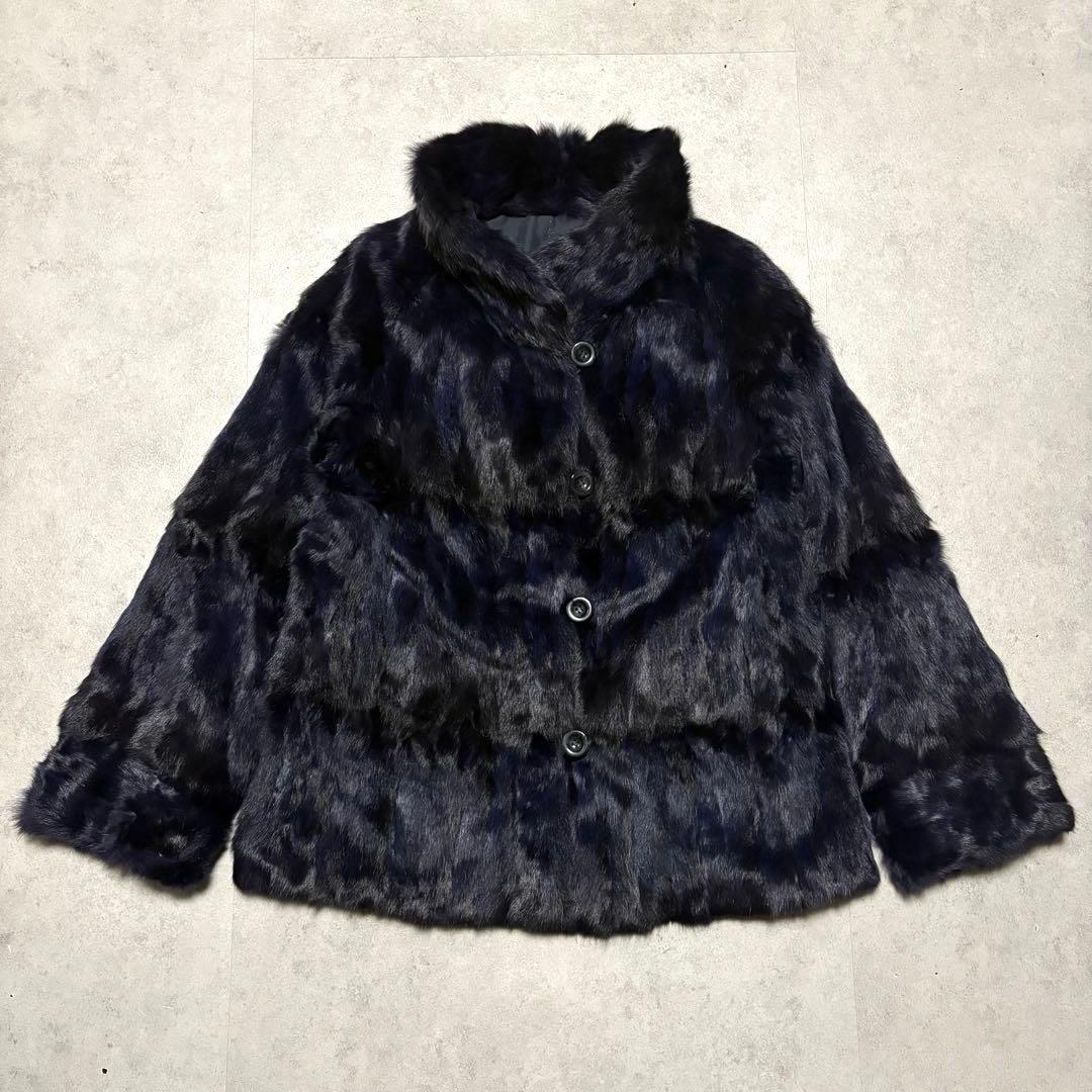 クチュールエンバ　EMBA ミンク　シルク リバーシブルコート　リアルファー