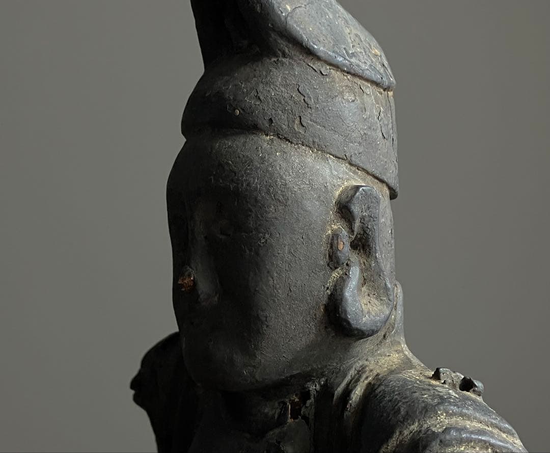 【いい顔、です、、黎明期の恵比寿像】室町骨董七福神アンティーク仏像美術彫刻民藝