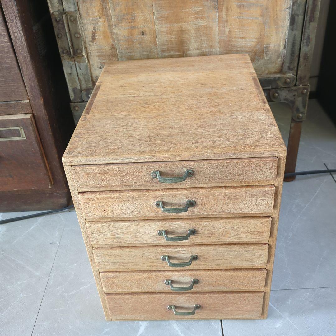 6段引き出し　ブロカント　アンティークレターケース　花台　飾り台