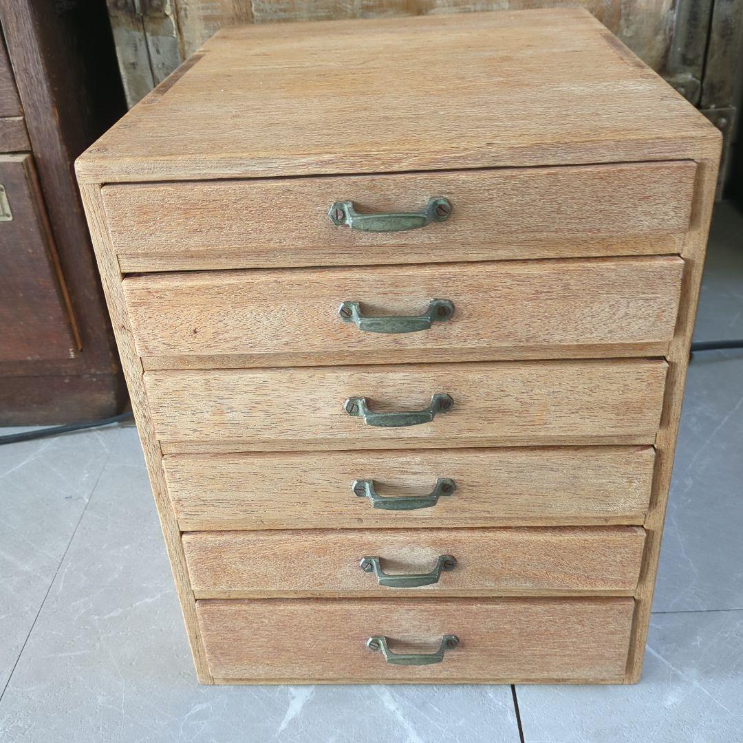 6段引き出し　ブロカント　アンティークレターケース　花台　飾り台