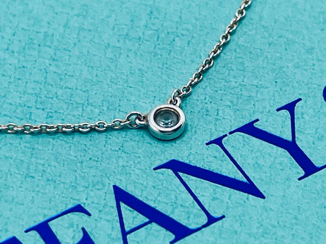 c837 美品　ティファニー　バイザヤード　アクアマリン　ネックレス　925