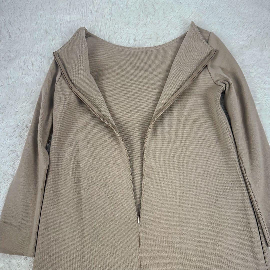 miminene 現行フォクシーロングニットワンピース38ベージュ長袖M