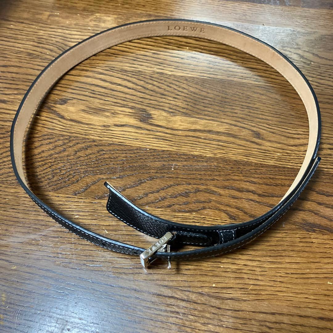 LOEWE ブラックレザーベルト